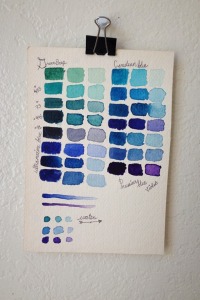 Color Charts for Watercolor - With crafts and lace